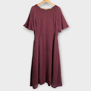 EMILY AND FIN Suzanna Midi Dress XL Polka Dots Lined Pockets Retro Inspired